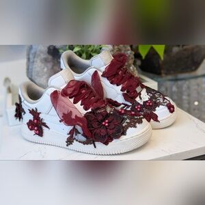 Custom Lace Accent Nike Women Air Force 1 Shoes Sneakers sz9.5